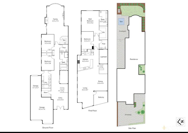Floor plan of Beach Road House and outdoor areas